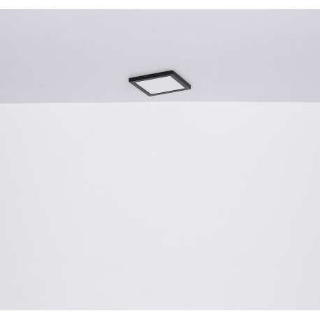 Stropní svítidlo, plast černý, plast bílý, změna barvy světla přepínačem, fixace barvy, DxŠxV: 17x17x1,5cm, včetně LED 12W 230V, 1050lm zdroj, 900lm výstup, změna barvy světla 3000/4000/6500K
