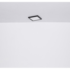 Stropní svítidlo, plast černý, plast bílý, změna barvy světla přepínačem, fixace barvy, DxŠxV: 17x17x1,5cm, včetně LED 12W 230V, 1050lm zdroj, 900lm výstup, změna barvy světla 3000/4000/6500K