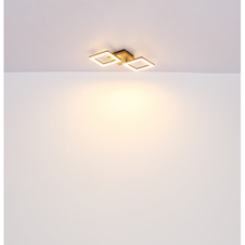 Stropní svítidlo, kov černý, dřevo tmavě hnědé, plast bílý, DxŠxV: 66x31x8cm, včetně LED 30W 230V, 3400lm zdroj, 2200lm výstup, 3000K
