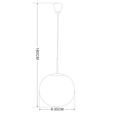 Závěsné svítidlo, kov černý, kouřové sklo, černý PVC kabel, Ø30cm, V:120cm, bez žárovky 1x E27, max. 60W 230V