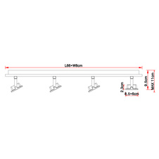 Stropní svítidlo, kov černý matný, dřevo tmavě hnědé, sklo satinované, čiré, DxŠxV:660x80x110mm, včetně 4x LED 5W 230V, zdroj 500lm, výstup 420lm, 3000K