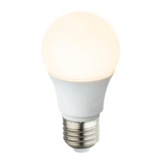 LED žárovka, hliník bílý, polykarbonát, plast bílý, Ø6cm, V:10,5cm, 1xE27 LED 7W 230V, 620lm, 3000K.