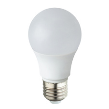 LED žárovka, hliník bílý, polykarbonát, plast bílý, Ø6cm, V:10,5cm, 1xE27 LED 7W 230V, 620lm, 3000K.