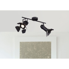 Nástěnné svítidlo kov černá matná, filmový reflektor, pohyblivé klapky, DxŠxV: 540x160x265mm, bez žárovky 2x GU10 50W 230V