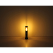 Venkovní svítidlo nerez antracit, plast kouřová barva, IP44, ø: 127mm, V: 800mm, bez žárovky 1x E27 23W 230V