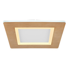 Stropní svítidlo kov bílý, akryl imitace dřeva, akryl bílý, DxŠxV:300x300x50mm, včetně LED 23,4W 230V, zdroj 2560lm, výstup 1300lm, CCT 2700-6500K, vnitřní LED 2700K, vnější LED 6500K