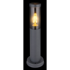 Venkovní svítidlo z nerezavějící oceli antracitové barvy, plast kouřové barvy, IP44, Ø:127mm, V:450mm, bez žárovky 1xE27 23W 230V
