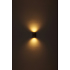 Venkovní svítidlo z nerezavějící oceli, imitace dřeva, čiré sklo, IP44, ŠxVxH:60x165x104mm, bez žárovek 2xGU10 35W 230V