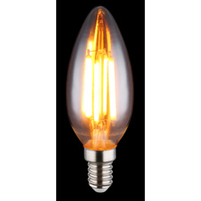 LED žárovka, sklo kouřové, Ø:35mm, V:98mm, patice 1xE14, LED 6W 230V, 380lm zdroj, 380lm Výstup, 1800K