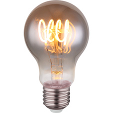 LED žárovka, sklo kouřové, stmívatelná, Ø:60mm, V:106mm, 1xE27 LED 4,5W 230V, 150lm zdroj, 150lm výstup, 2000K