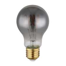 LED žárovka, sklo kouřové, stmívatelná, Ø:60mm, V:106mm, 1xE27 LED 4,5W 230V, 150lm zdroj, 150lm výstup, 2000K