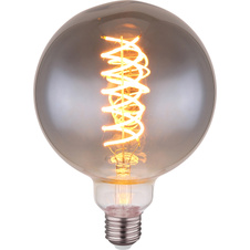 LED žárovka skleněná kouřová, stmívatelná, Ø:125mm, V:177mm, patice 1xE27 LED 8,5W 230V, 280lm zdroj, 280lm výstup, 2000K
