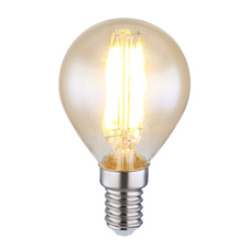 LED žárovka skleněná jantarová, Ø:45mm, V:78mm, patice 1xE14, ILLU 4W 230V, 350lm zdroj, 350lm výstup, 2200K