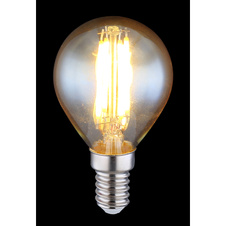 LED žárovka skleněná jantarová, Ø:45mm, V:78mm, patice 1xE14, ILLU 4W 230V, 350lm zdroj, 350lm výstup, 2200K