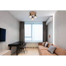 Stropní svítidlo kov černý matný, MDF, imitace tmavého dřeva, kouřové sklo, Ø380mm, V:300mm, bez žárovek 3xE27 40W 230V