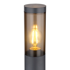 Venkovní svítidlo z nerezavějící oceli antracitové barvy, plast kouřové barvy, IP44, Ø:127mm, V:1100mm, bez žárovky 1xE27 23W 230V