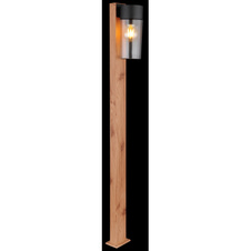Venkovní svítidlo nerezová ocel imitace dřeva, nerezová ocel černá matná, sklo kouřové, směr světla: dolů, IP44, DxŠxV:90x145x1000mm, bez žárovky 1xE27 40W 230V