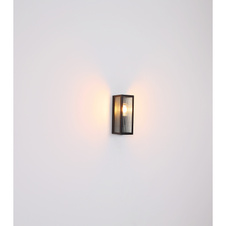 Venkovní svítidlo kov černý matný, polykarbonát bílý, směr světla nahoru, IP44, ŠxVxH:120x320x140mm, bez žárovky 1xE27 60W 230V