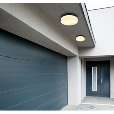 Venkovní svítidlo hliník černý matný, sklo bílé, IP44, Ø:240mm, V:65mm, bez žárovek 2xE27 ILLU 60W 230V