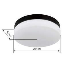 Venkovní svítidlo hliník černý matný, sklo bílé, IP44, Ø:240mm, V:65mm, bez žárovek 2xE27 ILLU 60W 230V