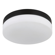 Venkovní svítidlo hliník černý matný, sklo bílé, IP44, Ø:240mm, V:65mm, bez žárovek 2xE27 ILLU 60W 230V