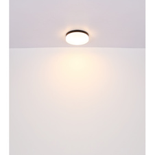 Venkovní svítidlo hliník černý matný, sklo bílé, IP44, Ø:300mm, V:65mm, bez žárovek 3xE27 ILLU 60W 230V