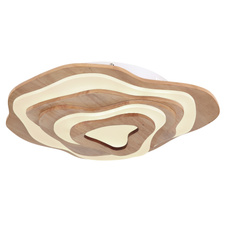 Stropní svítidlo dřevo tmavě hnědé, kov bílý, plast bílý, stmívatelné, přepínání funkcí nástěnným vypínačem, fixace barev, paměť, noční světlo, dálkové ovl., 580x500x100mm, LED 40W 230V, zdroj 480-4800lm, výstup 160-1600lm, CCT 2700-6000K