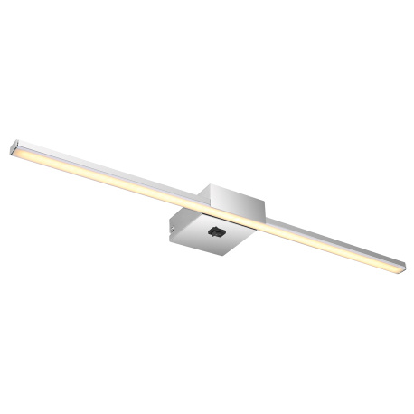 Nástěnné svítidlo chromovaný kov, chromovaný hliník, plast bílý, kolébkový vypínač na výrobku, ŠxV:615x37mm, H:110mm, včetně LED 12W 230V, 1330lm zdroj, 780lm výstup, 4000K