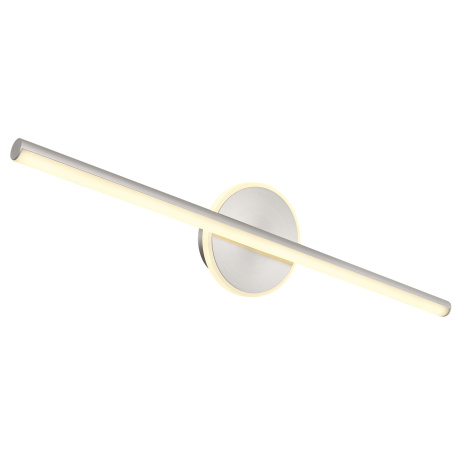 Nástěnné svítidlo kov nikl matný, akryl bílý, IP44, DxŠxV:608x130x74mm, včetně LED 10W 230V, 980lm zdroj, 720lm výstup, 4000K