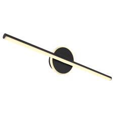 Nástěnné svítidlo kov černý matný, akryl bílý, IP44, DxŠxV: 608x130x74mm, včetně LED 10W 230V, 980lm zdroj, 630lm výstup, 4000K