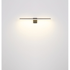 Nástěnné svítidlo kov mosaz matná, akryl bílý, IP44, DxŠxV:608x80x150mm, včetně LED 10W 230V, 1020lm zdroj, 630lm výstup, 4000K