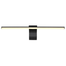 Nástěnné svítidlo kov černý matný, akryl bílý, IP44, DxŠxV:608x80x150mm, včetně LED 10W 230V, 1020lm zdroj, 560lm výstup, 4000K