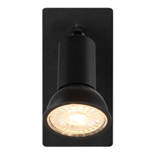 Nástěnné svítidlo kov černý matný, kolébkový vypínač na výrobku, ŠxV:60x120mm, H:90mm, bez 1xGU10 35W 230V