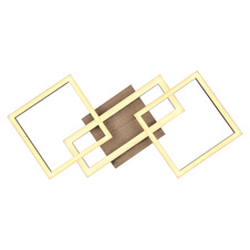 Stropní svítidlo kov černý matný, MDF, imitace tmavého dřeva, plast bílý, otočné, DxŠxV:700x310x120mm, včetně LED 24W 230V, 2750lm zdroj, 1450lm výstup, 3000K
