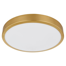 Stropní svítidlo kov mosaz matná barva, plast opál, Ø:250mm, V:30mm, LED 15W 230V, 1330lm zdroj, 990lm výstup, 3000K