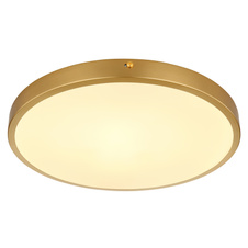 Stropní svítidlo kov mosaz matná barva, plast bílý, Ø:350mm, V:30mm, LED 22W 230V, 2220lm zdroj, 1800lm výstup, 3000K