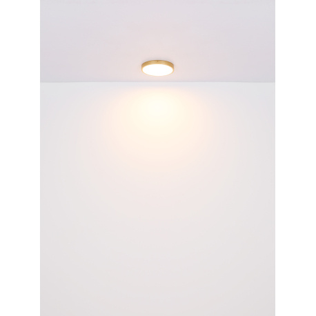 Stropní svítidlo kov mosaz matná barva, plast bílý, Ø:350mm, V:30mm, LED 22W 230V, 2220lm zdroj, 1800lm výstup, 3000K