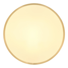 Stropní svítidlo kov mosaz matná barva, plast bílý, Ø:350mm, V:30mm, LED 22W 230V, 2220lm zdroj, 1800lm výstup, 3000K