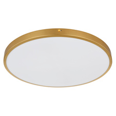 Stropní svítidlo kov mosaz matná barva, plast opál, Ø:450mm, V:30mm, LED 30W 230V, 3360lm zdroj, 2700lm výstup, 3000K