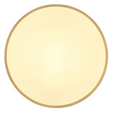 Stropní svítidlo kov mosaz matná barva, plast opál, Ø:450mm, V:30mm, LED 30W 230V, 3360lm zdroj, 2700lm výstup, 3000K