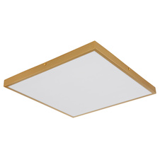 Stropní svítidlo kov mosaz matná barva, plast bílý, DxŠxV:450x450x30mm, LED 30W 230V, 3500lm zdroj, 2900lm výstup, 3000K