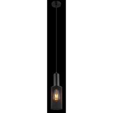 Závěsné svítidlo kov černý matný, kovová síťka černá matná, kabel PVC černý, možnost nastavení výšky, Ø:100mm, V:1200mm, bez žárovky 1x E27 60W 230V