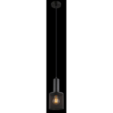 Závěsné svítidlo kov černý matný, kovová síťka černá matná, kabel PVC černý, možnost nastavení výšky, Ø:120mm, V:1200mm, bez žárovky 1x E27 60W 230V