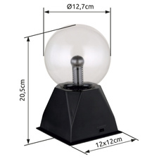 Stolní, dekorativní svítidlo černý plast, čirý plast, 2 způsoby nastavení světelného efektu, 3,6W, AC 12V 300mA adaptér, Ø:127mm, V:205mm, délka kabelu 1800mm