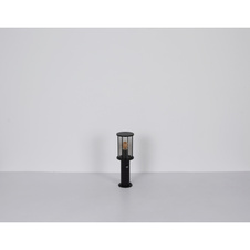Venkovní svítidlo nerezová ocel černá matná, sklo kouřové, kovové tyče černé matné, včetně senzoru, IP54, ŠxV:143x252mm, H:152mm, bez žárovky 1xE27 60W 230V