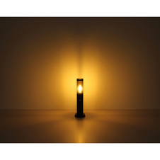 Venkovní svítidlo z nerezavějící oceli antracitové barvy, plast kouřové barvy, včetně senzoru, IP44, Ø:127mm, V:450mm, bez žárovky 1xE27 15W 230V