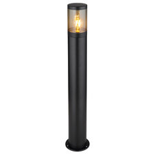 Venkovní svítidlo nerezová ocel černá matná, plast kouřové barvy, směr světla: nahoru, IP44, Ø:140mm, V:800mm, bez žárovky 1xE27 60W 230V