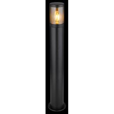 Venkovní svítidlo nerezová ocel černá matná, plast kouřové barvy, směr světla: nahoru, IP44, Ø:140mm, V:800mm, bez žárovky 1xE27 60W 230V