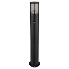 Venkovní svítidlo nerezová ocel černá matná, plast kouřové barvy, směr světla: nahoru, včetně senzoru, IP44, Ø:140mm, V:800mm, bez žárovky 1xE27 60W 230V