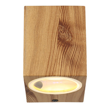 Venkovní svítidlo hliník imitace dřeva, čiré sklo, směr světla: dolů, IP44, ŠxV:68x80mm, H:92mm, bez žárovky 1xGU10 35W 230V